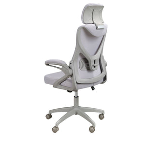 Sedia girevole da ufficio in tessuto grigio