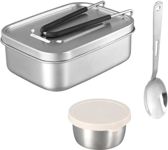 Lunchbox in Acciaio Inossidabile - Sicuro per i Cibi e Impraticabile - 1 pezzo - 1200 ml