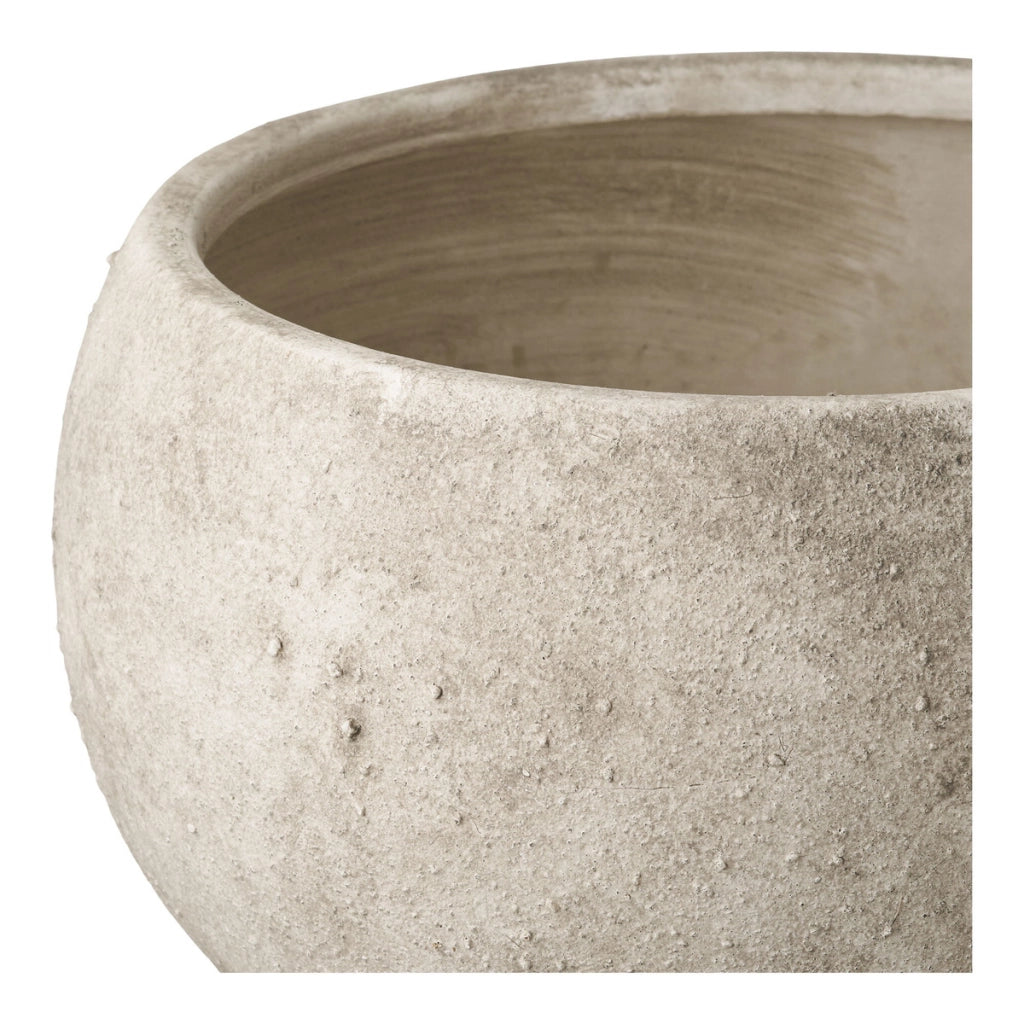 Portavaso in ceramica grigia a coppa larga su base o26x19,5 cm