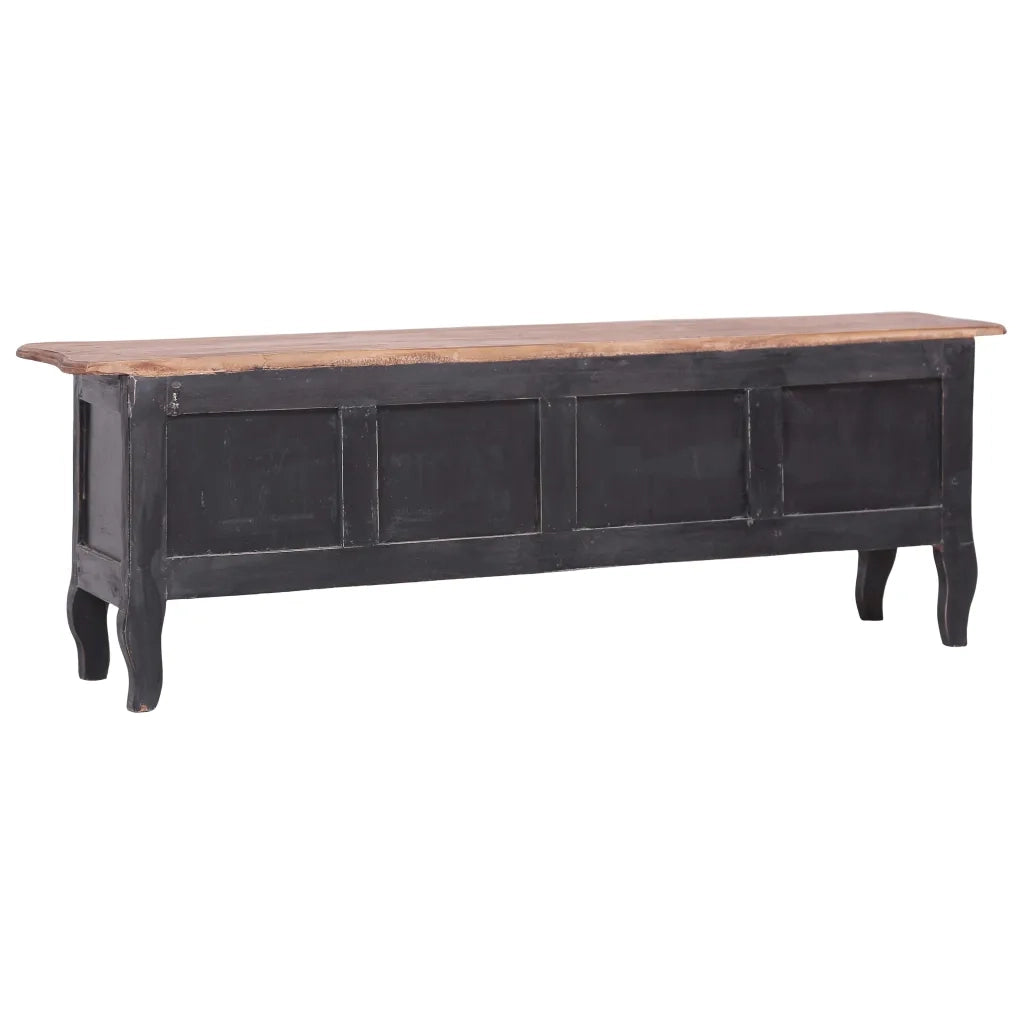 Mobile Porta TV 120x30x40 cm Nero Legno Massello di Recupero cod mxl 15594