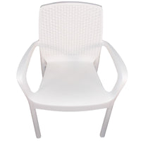 Sedia Regina bianca con Braccioli effetto Rattan