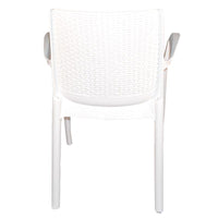 Sedia Regina bianca con Braccioli effetto Rattan