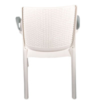 Sedia Regina bianca con Braccioli effetto Rattan