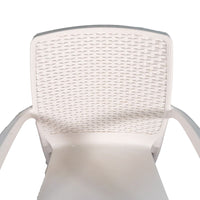 Sedia Regina bianca con Braccioli effetto Rattan