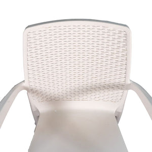 Sedia Regina bianca con Braccioli effetto Rattan