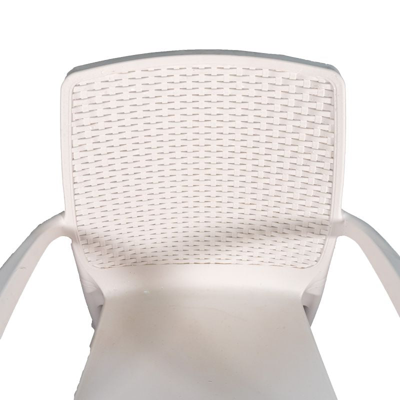 Sedia Regina bianca con Braccioli effetto Rattan