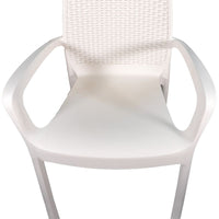 Sedia Regina bianca con Braccioli effetto Rattan