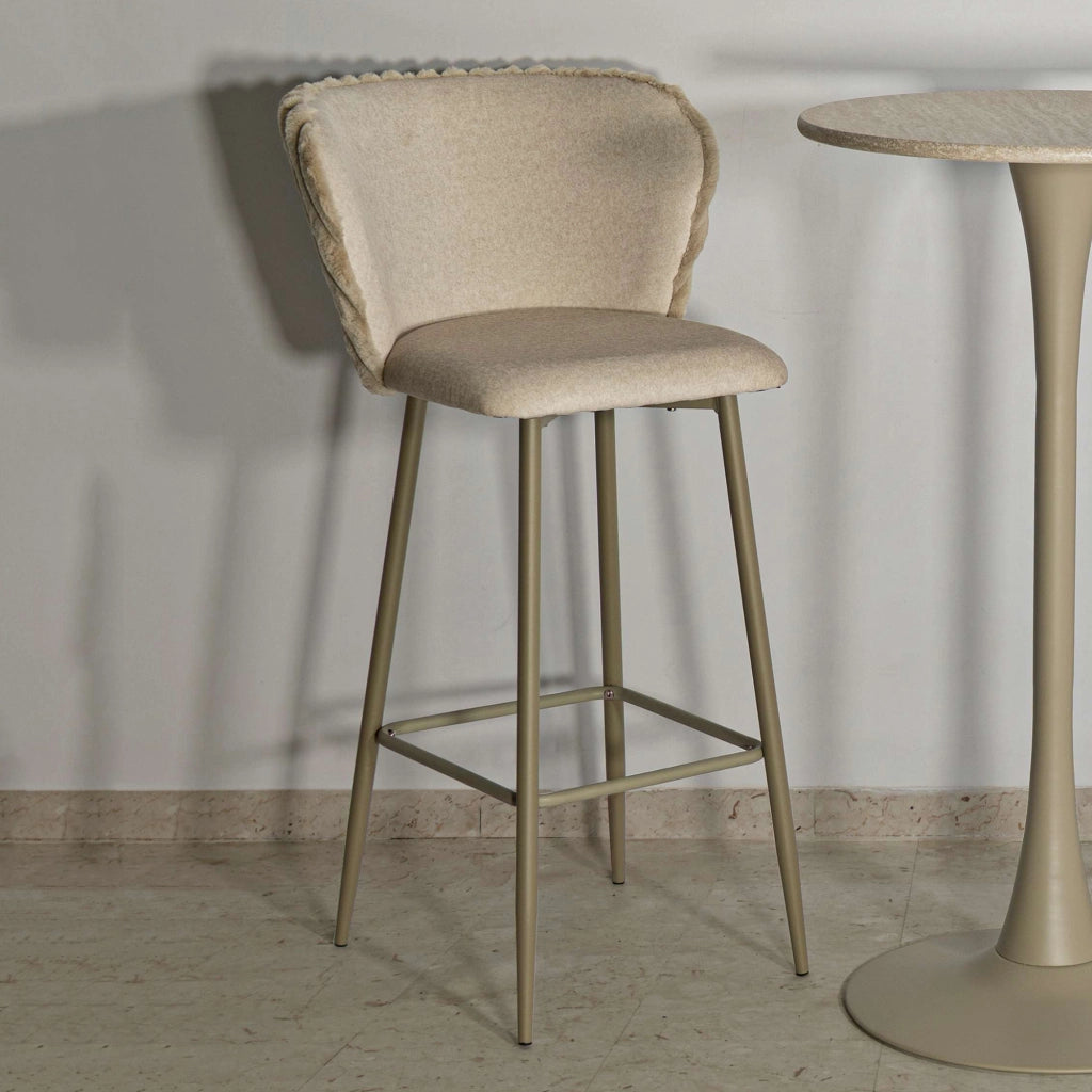 Kalpa, Sgabello Imbottito, 55x58x106h cm Bianco Crema