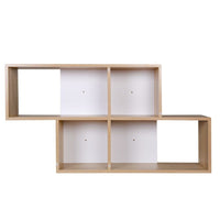 Libreria Scaffale Parete 4 Mensole Ripiani Design Moderno Legno Bianco Quercia