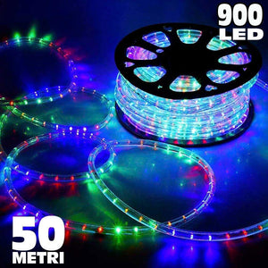 Tubo Luminoso 900 LED - 50 MT Multicolor USO ESTERNO Controller 8 Giochi LUCE
