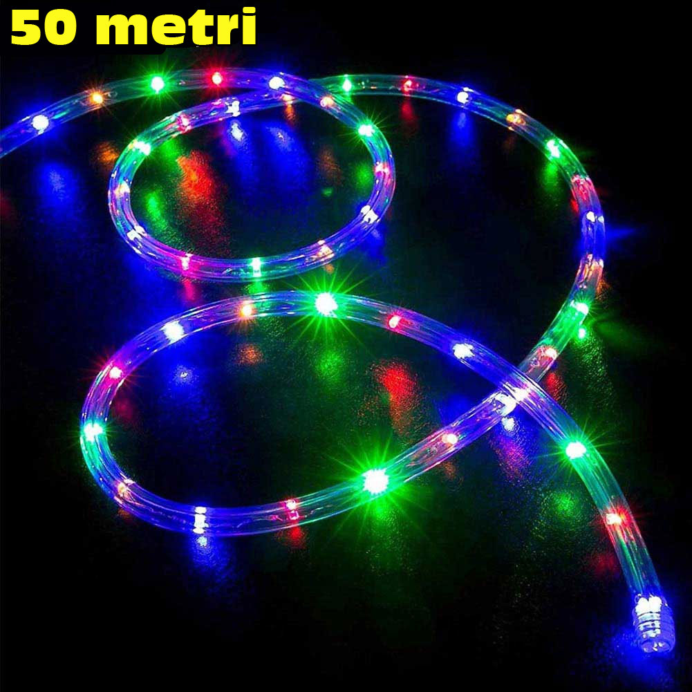 Tubo Luminoso 900 LED - 50 MT Multicolor USO ESTERNO Controller 8 Giochi LUCE