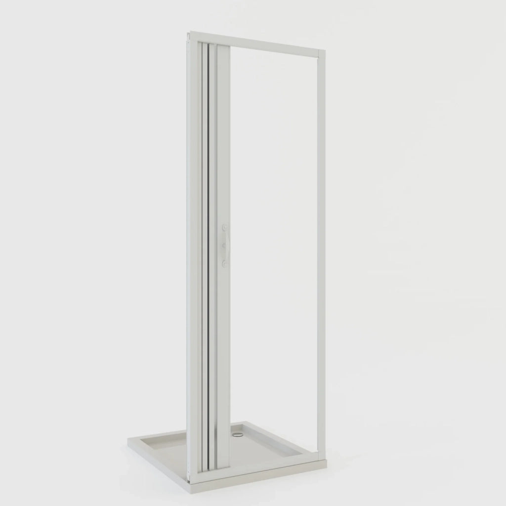 Porta doccia a soffietto in PVC 80 cm H 185 mod. Giglio con apertura laterale