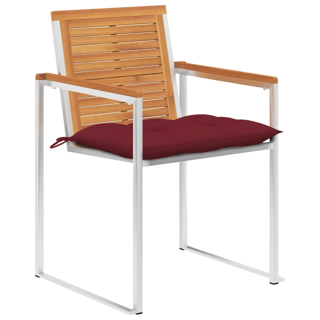 Sedie da Giardino con Cuscini 8 pz in Legno Massello di Acacia cod mxl 72274