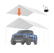 Tenda per Auto o Garage - Copertura 6 x 3 m - Impermeabile e Resistente ai Raggi UV - Con 40 Cavi Elastici - Solo Copertura, Nessun Frame - Bianco