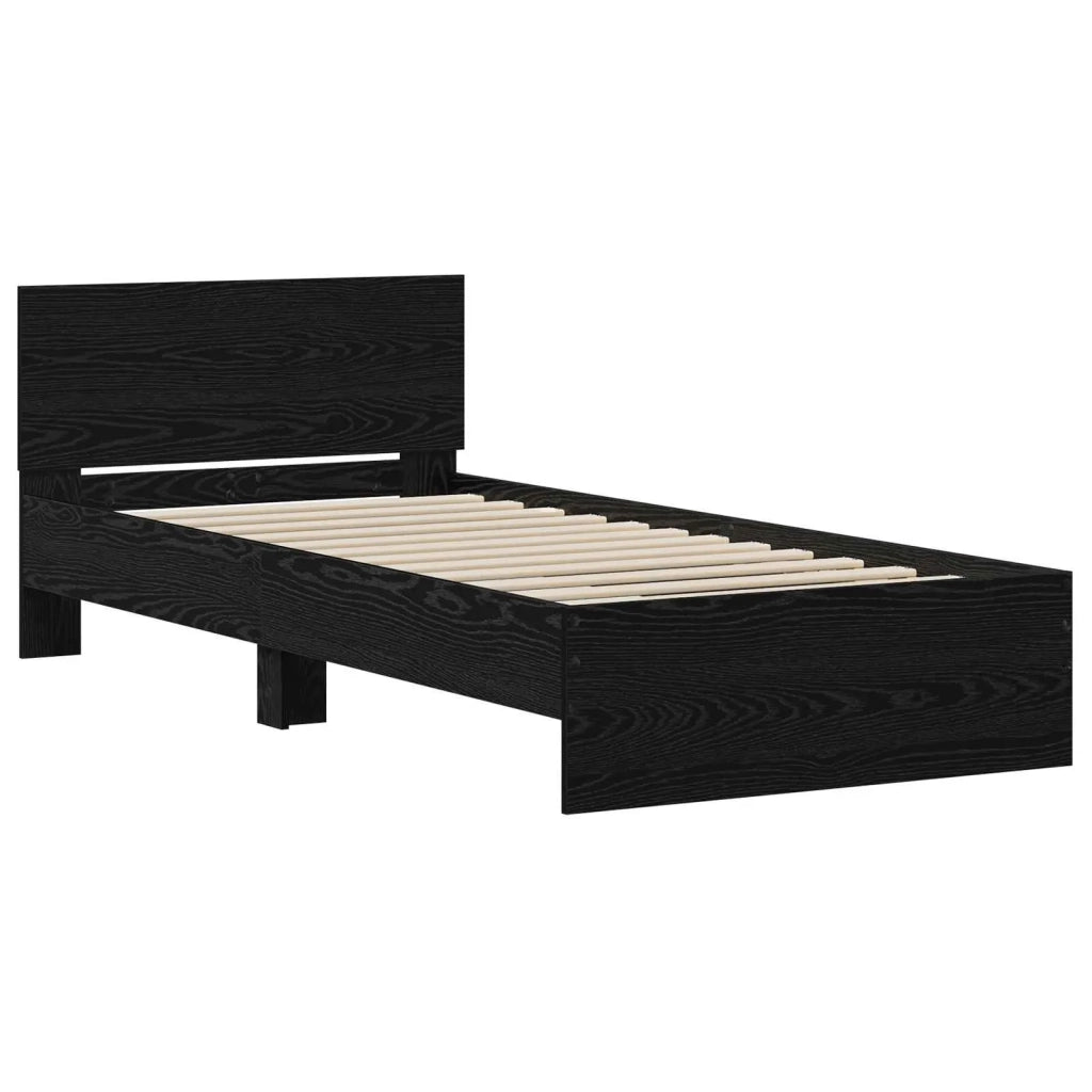 Struttura letto con testata Rovere Nero 80 x 200 cm