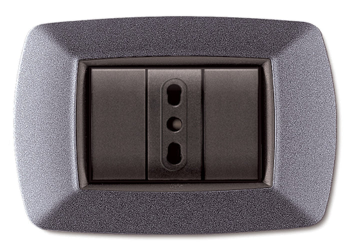 10pz placca life mod. living vulcanizzato grigio chiaro 3 posti cod:ferx.41553.stock