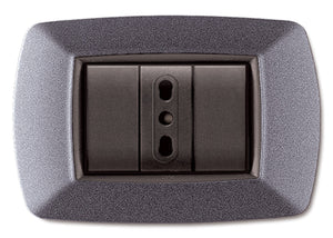 placca life mod. living vulcanizzato grigio chiaro 3 posti cod:ferx.41553.s