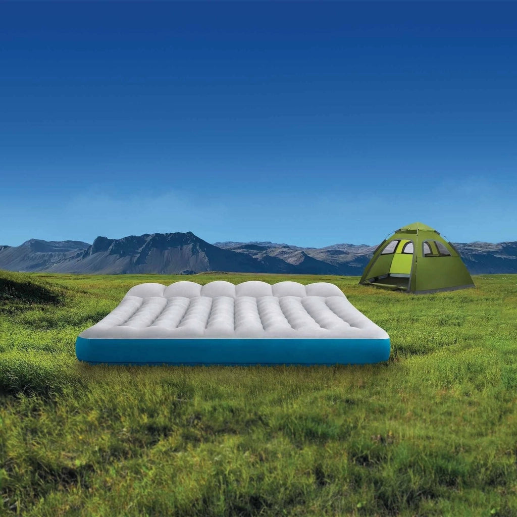 Intex 67999 Materasso Gonfiabile Camping Laminato Matrimoniale 193x127x24 cm Portata 272 Kg colore Blu Grigio