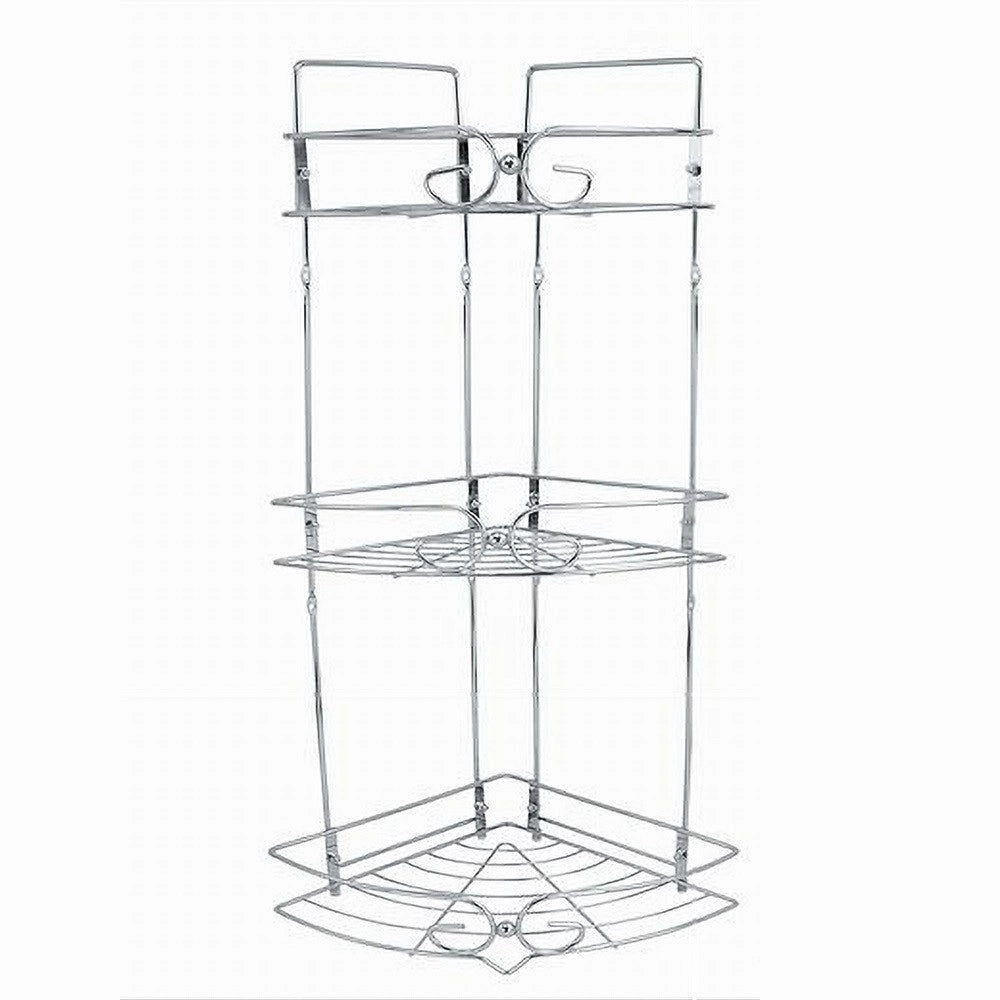 Trade Shop - Mensola Angolare Per Bagno Angoliera Doccia A 3 Livelli Ripiani In Metallo 52720 -