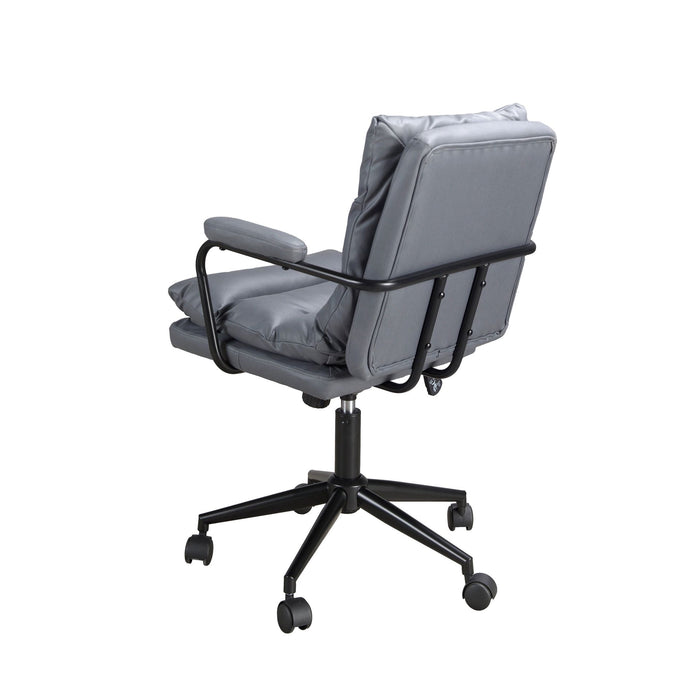 Sedia girevole da ufficio in tessuto grigio