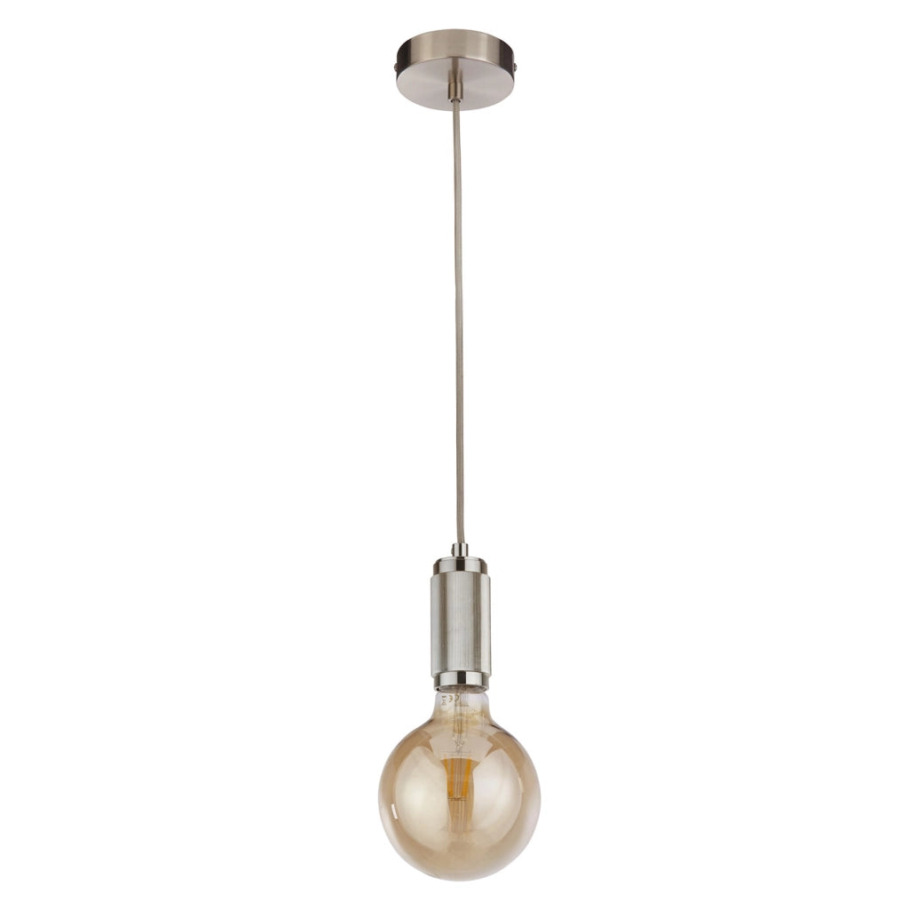 Sospensione Contemporanea Suspension Acciaio Argento 1 Luce E27