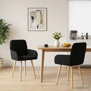 Sedie da pranzo 2 pcs Tessuto Nero 56,5 x 50 x 87,5 cm 42034287