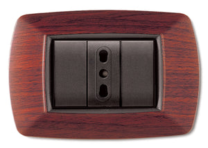 placca life mod. living plastica legno scuro 3posti cod:ferx.41564