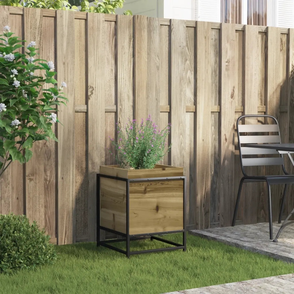 Fioriera da Giardino-Vaso da Esterno 40x40x50 cm in Legno di Pino Impregnato