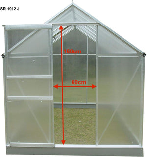 Serra Foresta in alluminio e policarbonato alveolare , dimensioni 188X127XH195