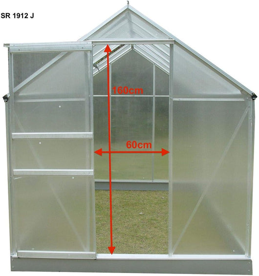 Serra Foresta in alluminio e policarbonato alveolare , dimensioni 188X127XH195