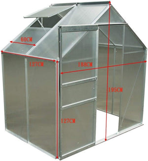 Serra Foresta in alluminio e policarbonato alveolare , dimensioni 188X127XH195