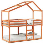 Letto singolo | Letto per adulti | Letto a Castello con Tetto Cera 90x200 cm Legno Massello Pino