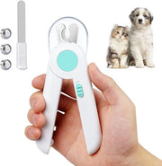 Tagliaunghie LED per animali domestici - Blu - Sicuro e facile da usare - Adatto per cani e gatti - Illuminazione LED chiara...