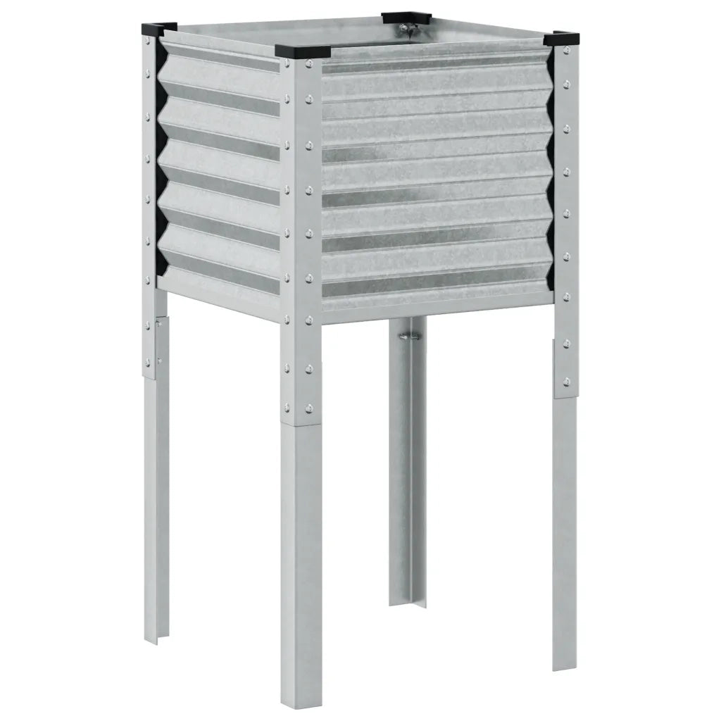 vidaXL Fioriera da Giardino 45x45x88 cm in Acciaio Zincato