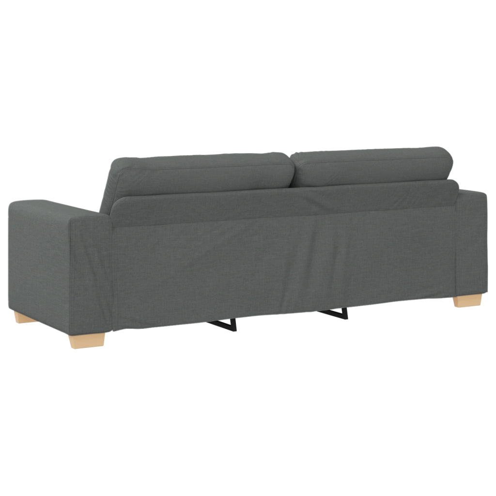 Set divano 3 pezzi grigio scuro con cuscini