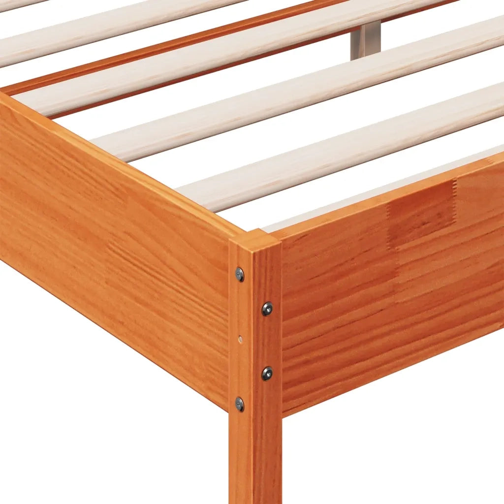 Giroletto senza Materasso Marrone Cera 200x200 cm Legno di Pino 3216211