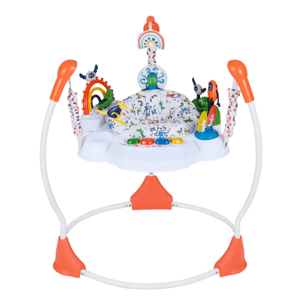 Centro attività bambini jumperoo 6 giocattoli interattivi luci musica-Centro attività altezza regolabile tavolo 360° neonati 6 mesi+ Arancione