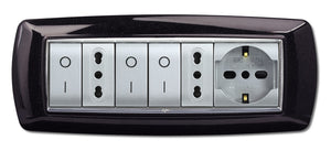 placca life mod. living plastica nero glitter 7 posti cod:ferx.41576