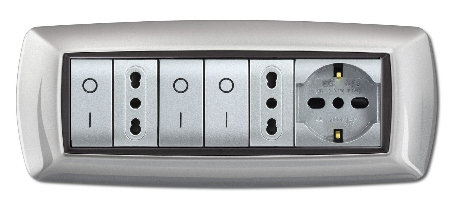 placca life mod. living plastica alluminio chiaro 7 posti cod:ferx.41579