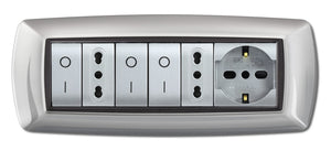 placca life mod. living plastica alluminio chiaro 7 posti cod:ferx.41579