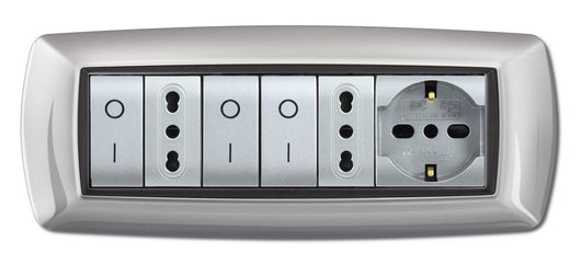 placca life mod. living plastica alluminio chiaro 7 posti cod:ferx.41579