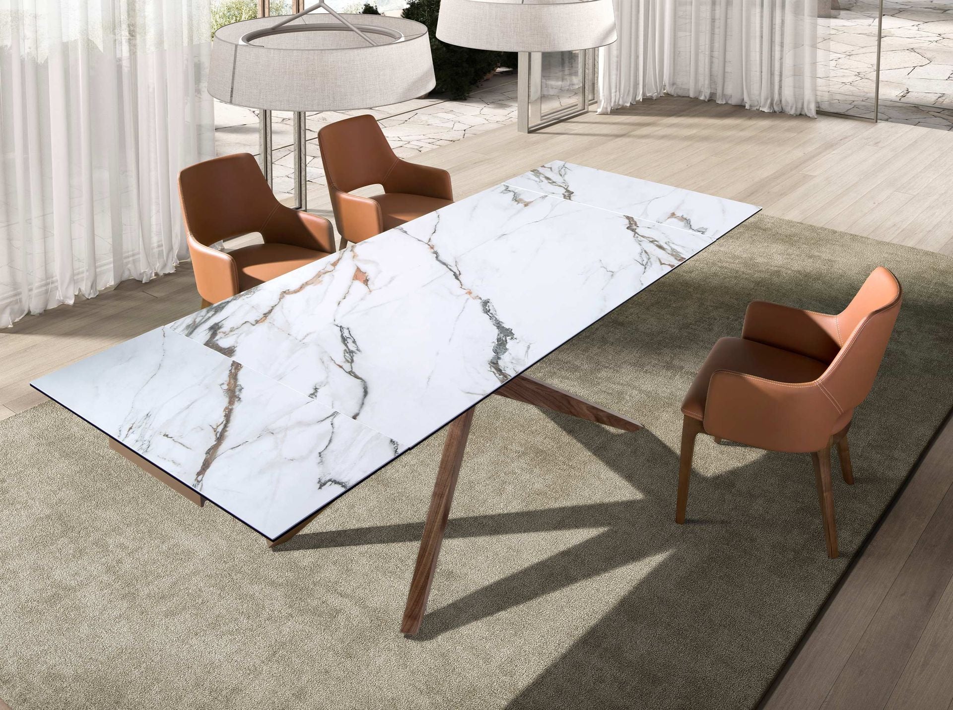 Sedia in ecopelle marrone