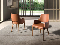 Sedia in ecopelle marrone