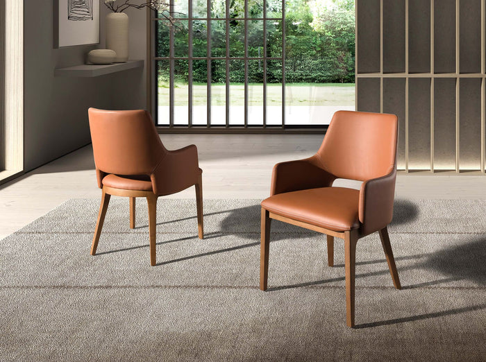 Sedia in ecopelle marrone