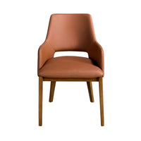 Sedia in ecopelle marrone