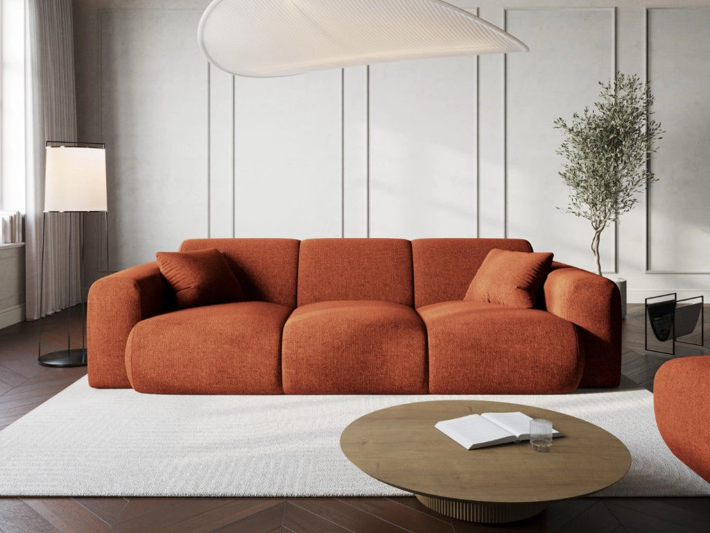Cosmopolitan Design - Divano "Nolio" 3 posti in ciniglia terracotta 