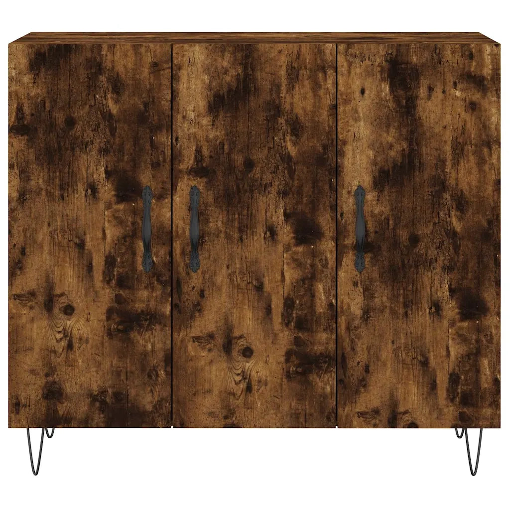 Credenza-Buffet-Armadio da cucina Rovere Fumo 90x34x80 cm in Legno Multistrato 459795