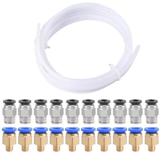 Tubo Teflon da 5 Metri per Stampante 3D, inclusi Connettori Pneumatici
