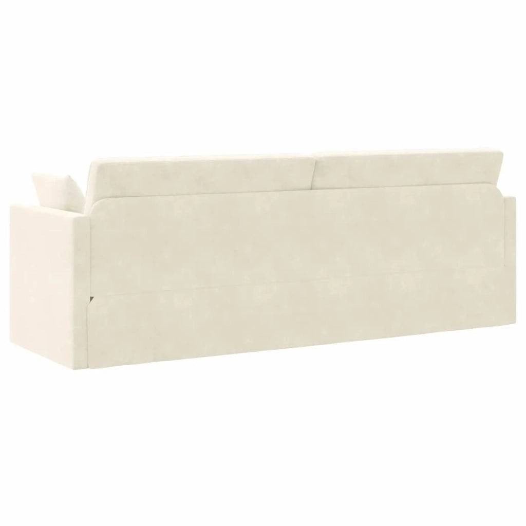 Divano-letto da pavimento Crema 213 x 70 x 77 cm Velluto 4106732