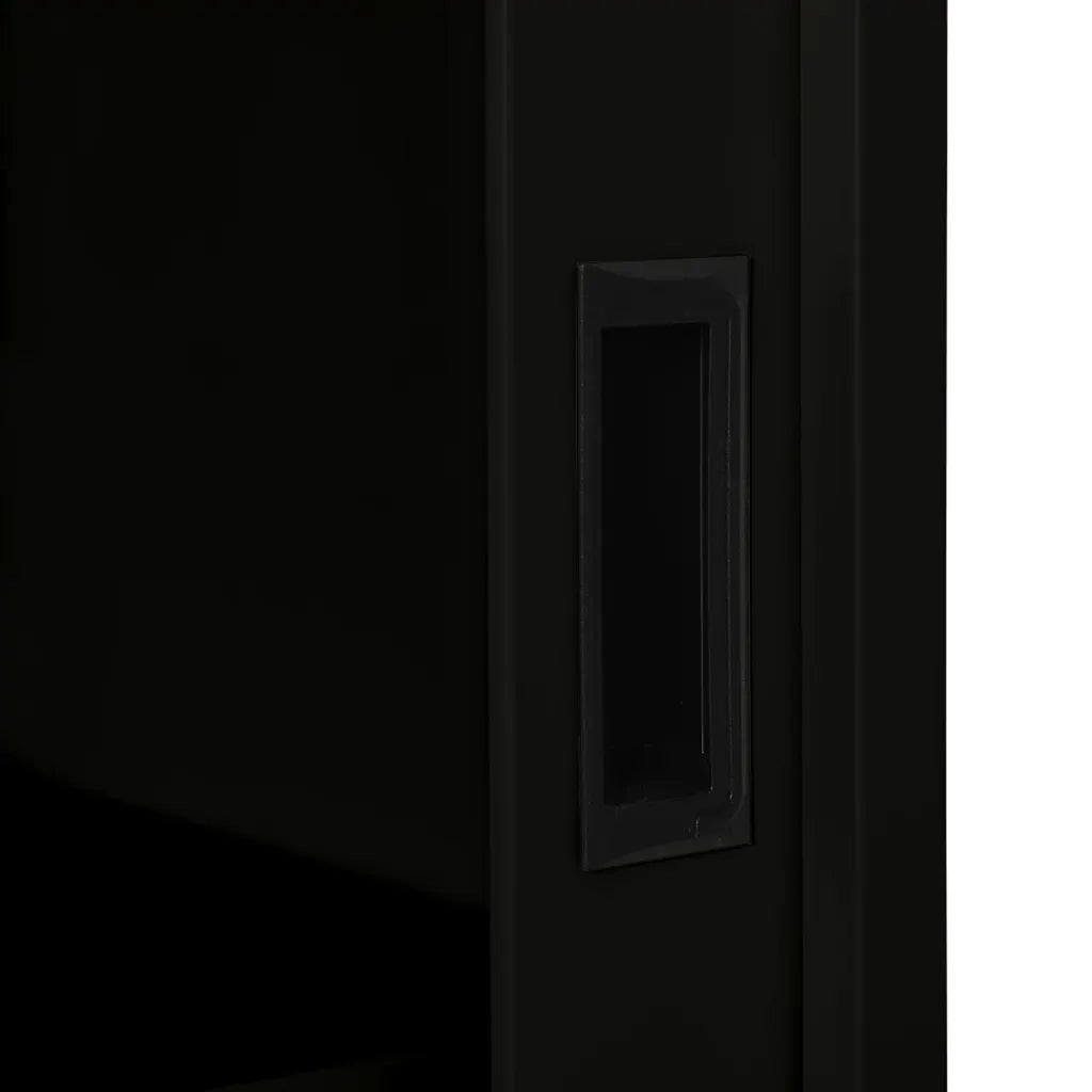 Armadio con Ante Scorrevoli Nero 90x40x90 cm in Acciaio cod mxl 50113